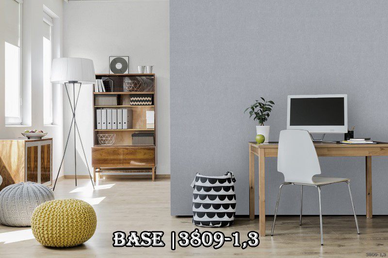 Sự kết hợp giữa hai màu trắng và xám trên giấy dán tường đã tạo nên phong cách thiết kế nội thật hiện đại.